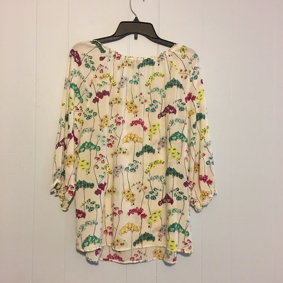 Talbots Floral Peasant Top - Picture 6 of 8